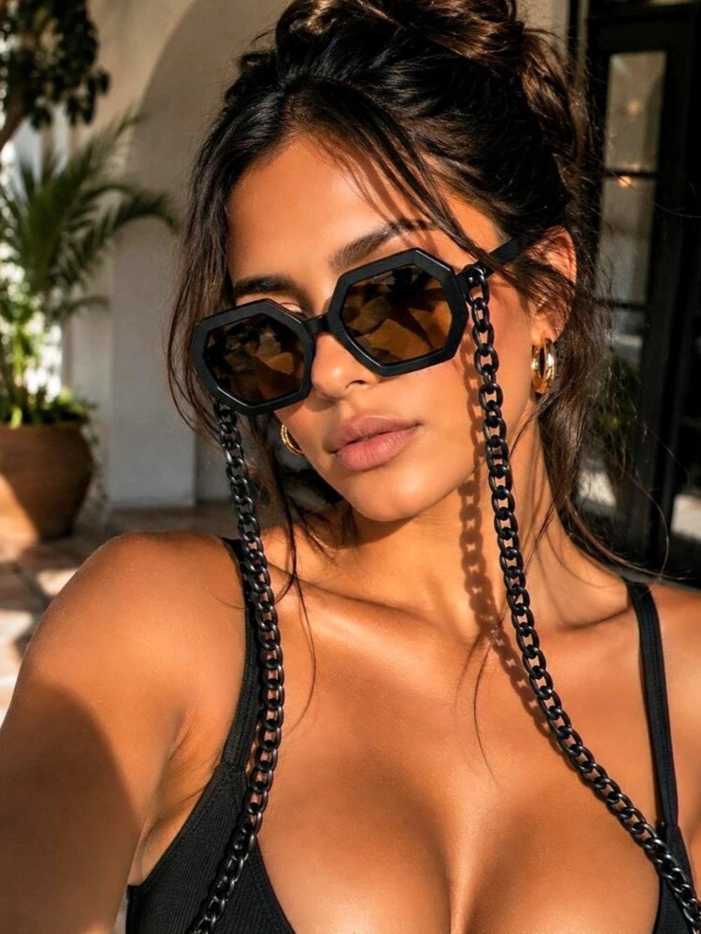 Black Geometric Sunglasses New